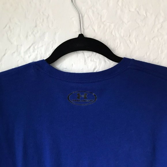 Under Armour Big Logo L Graphic Tee Blue Spell Out - Picture 5 of 5